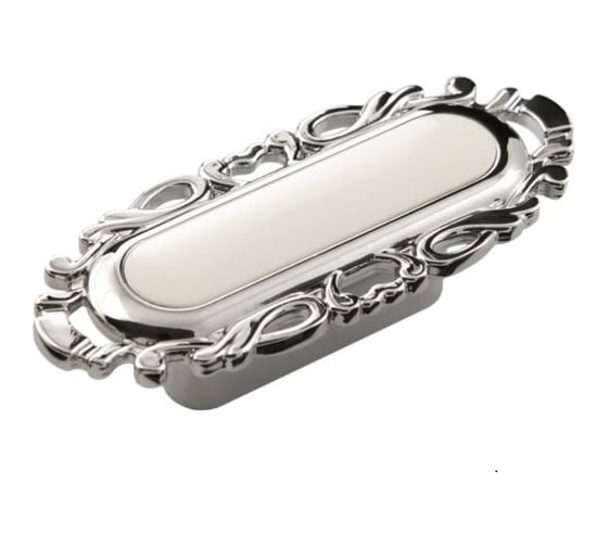 Изображение товара Мебельная ручка Левша FM-094 032 хром глянцевый белый TS У8-0149