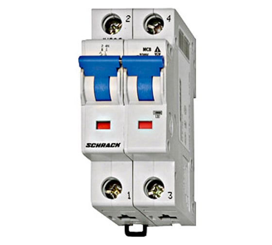 Изображение товара Автоматический выключатель Schrack Technik характеристика C, 2 полюса, 13А, 6кА BM617213--