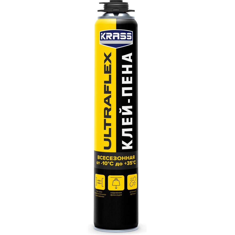 Клей-пена KRASS Ultraflex универсальная пистолетная всесезонная 0,6л ЛА-00006066
