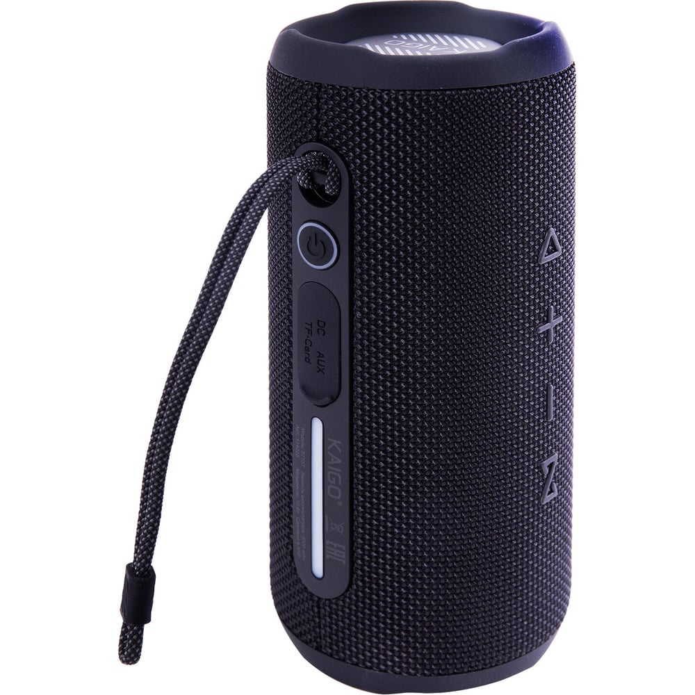 Изображение товара Колонка портативная влагозащищенная Kaigo BT16T, 10 Вт, Bluetooth, Micro SD, AUX, RGB, TWS, IPX7, черная 514225 Изображение товара Колонка портативная влагозащищенная Kaigo BT16T, 10 Вт, Bluetooth, Micro SD, AUX, RGB, TWS, IPX7, черная 514225
