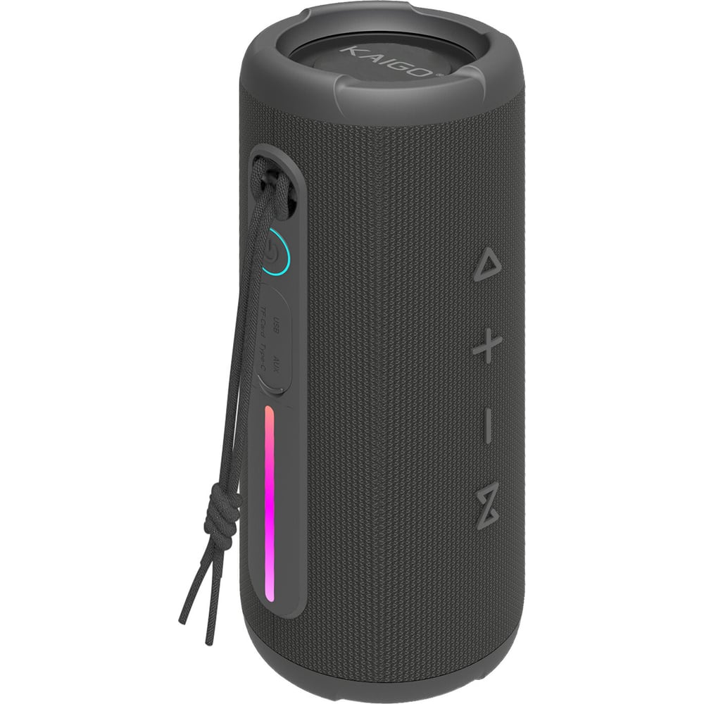 Колонка портативная ОФИСМАГ KAIGO BT30T, 30 Вт, Bluetooth, USB, Micro SD, AUX, RGB, TWS, IPX7,черная, 514226