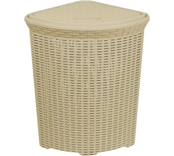 Изображение товара Корзина для белья Violet Ротанг 60 л угловая слоновая кость 235026