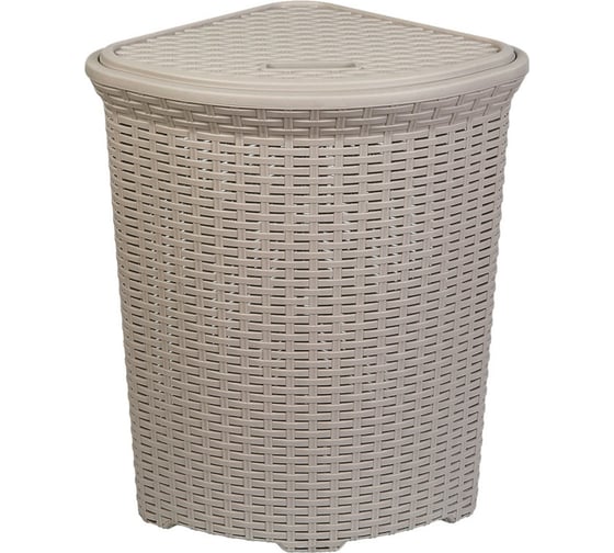 Изображение товара Корзина для белья Violet Ротанг 60 л угловая латте 235020