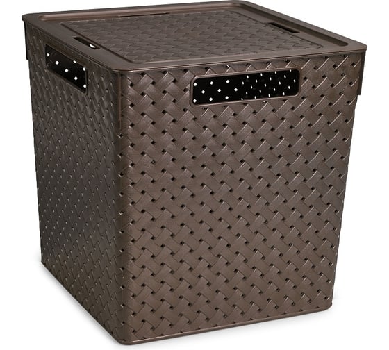 Изображение товара Коробка для хранения Violet Береста квадратная с крышкой 23 л венге 6823105