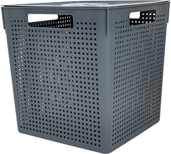 Изображение товара Коробка для хранения Violet Лофт квадратная с крышкой 23 л серый 6923118