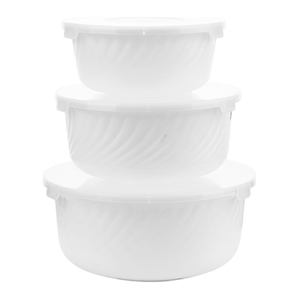 Изображение товара Набор салатников BONJART 3 шт стеклокерамика белый диаметр 190 мм универсальный