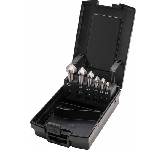 Изображение товара Набор зенковок MASTER-TOOL 90гр. 6.3-20.5мм 3z DIN335C HSS-G 6шт 102152PRO
