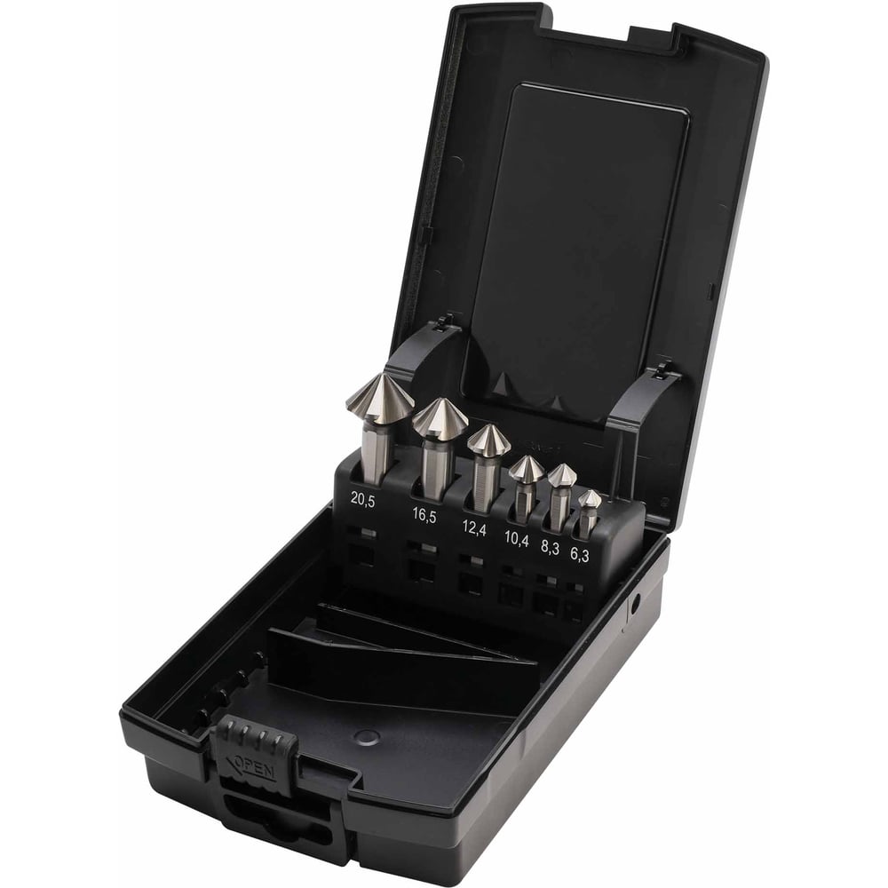 Изображение товара Набор зенковок MASTER-TOOL 6 шт HSS-G для металла 6.3-20.5 мм Изображение товара Набор зенковок MASTER-TOOL 6 шт HSS-G для металла 6.3-20.5 мм