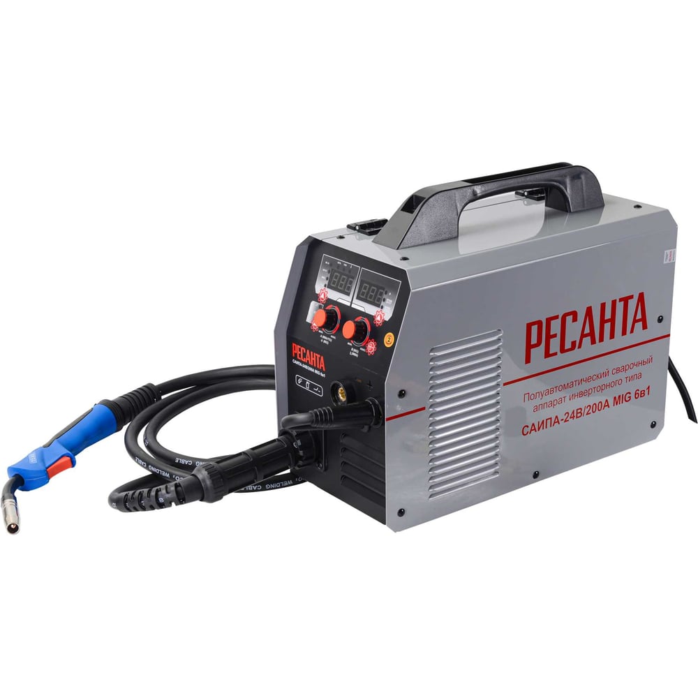 Изображение товара Сварочный полуавтомат Ресанта САИПА-24В/200А MIG/MAG 65/110 Изображение товара Сварочный полуавтомат Ресанта САИПА-24В/200А MIG/MAG 65/110