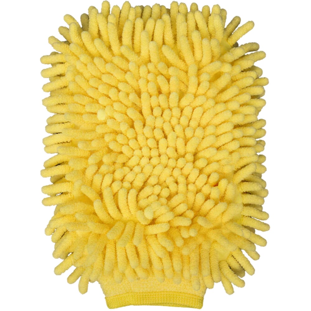 Варежка из микрофибры Golden Snail 260х160х100 мм, шиншилла с плюшевой поверхностью, желтая GS0474/Y