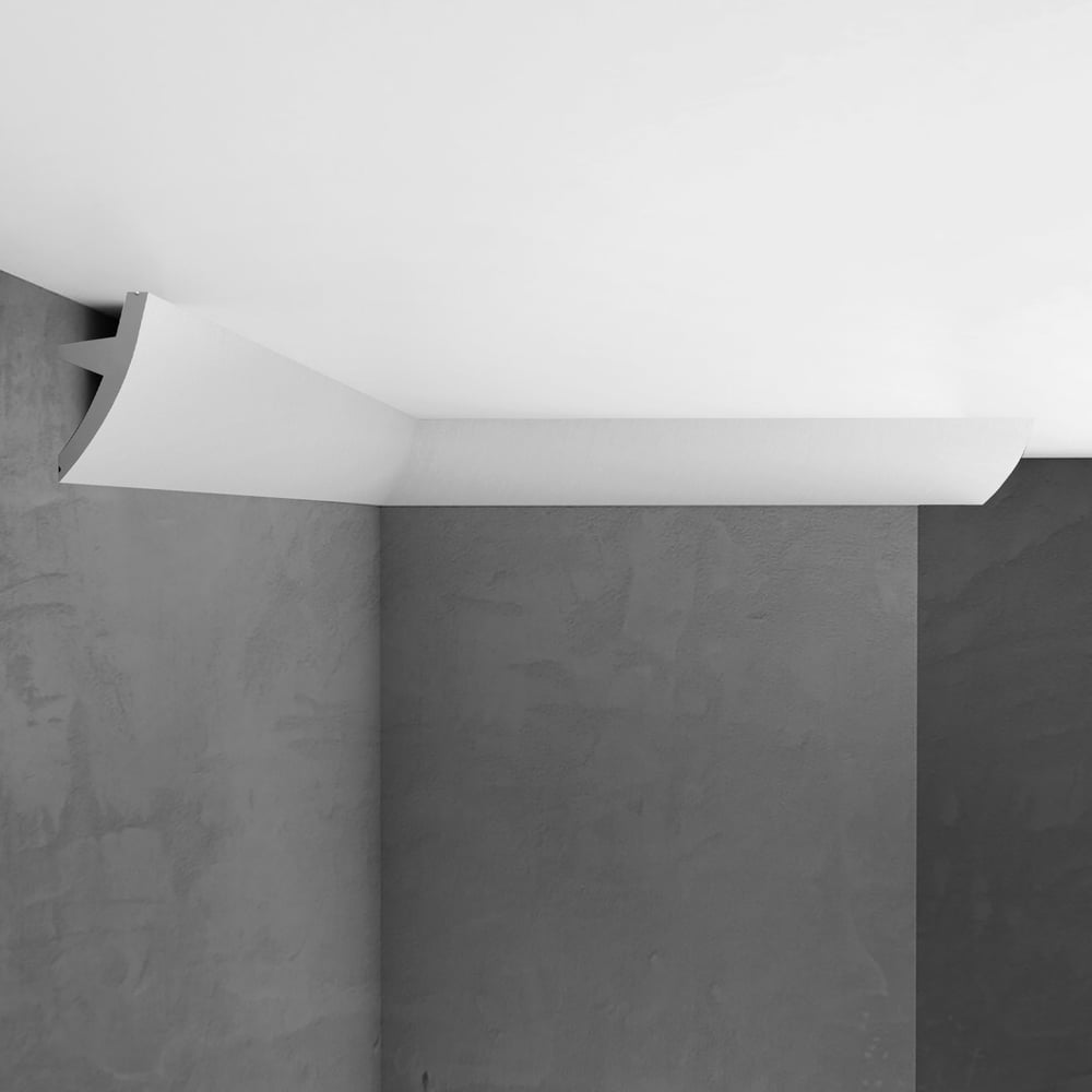 Изображение товара Плинтус потолочный Stenopol под подсветку 74х37х2000 мм под покраску C7502