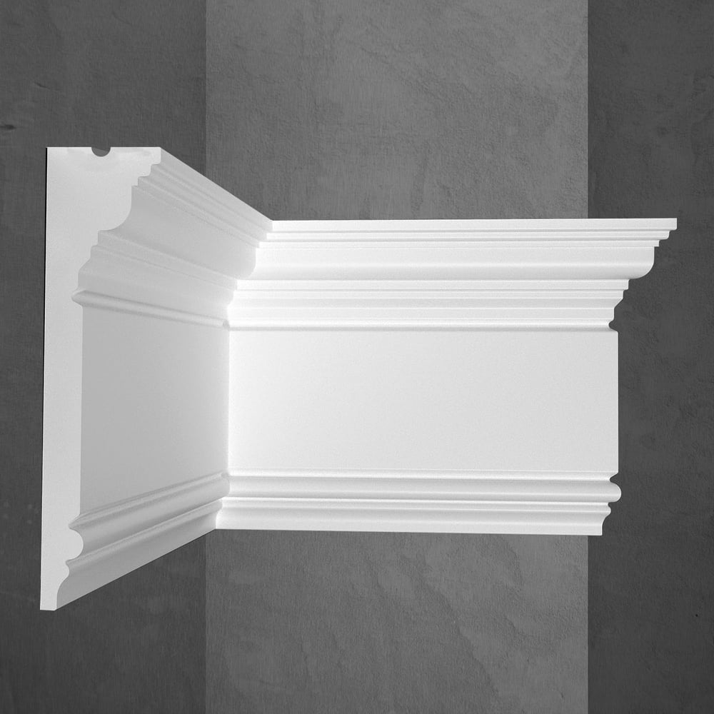 Изображение товара Плинтус потолочный Stenopol 150х38х2000 мм под покраску для натяжных потолков