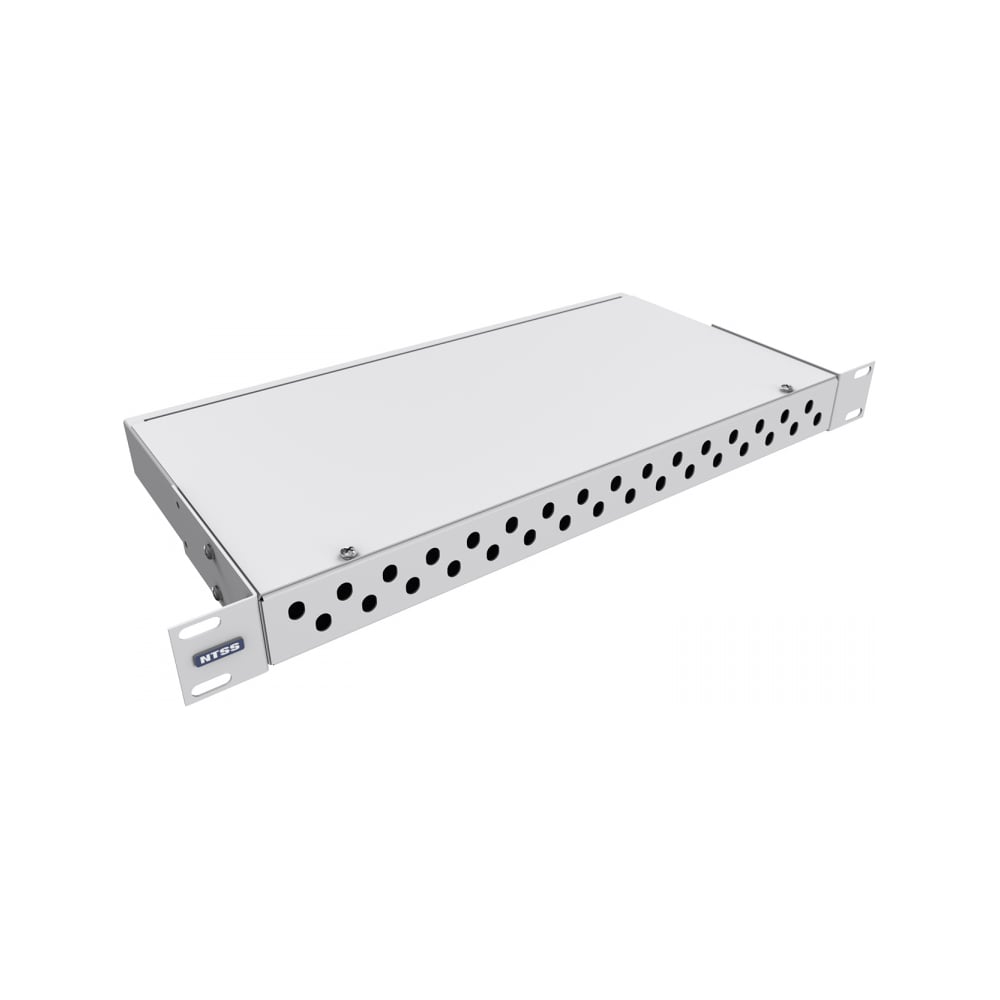 Кросс оптический NTSS 19'' укомплектованный 1U, 32 порта FC/UPC, 9/125 мкм (сплошная панель, сплайс-кассета, пигтейлы, КДЗС, адаптеры) серый RAL 7035 NTSS-RFOB-1U-32-FC/U-9-SP1.5G0AY