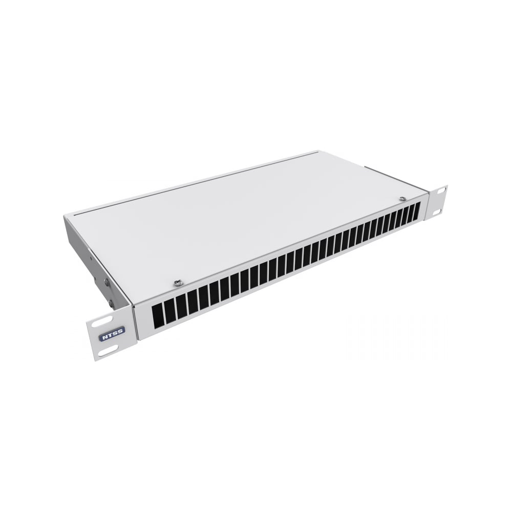 Кросс оптический NTSS 19'' укомплектованный 1U, 32 порта SC/UPC duplex, 9/125 мкм (сплошная панель, сплайс-кассета 2шт, пигтейлы, КДЗС, адаптеры) серый RAL 7035 NTSS-RFOB-1U-32-2SC/U-9-SP1.5G0AY