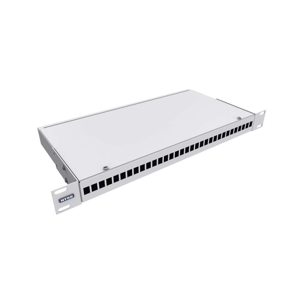 Кросс оптический NTSS 19'' укомплектованный 1U, 32 порта SC/UPC, 9/125 мкм (сплошная панель, сплайс-кассета, пигтейлы, КДЗС, адаптеры) серый RAL 7035 NTSS-RFOB-1U-32-SC/U-9-SP1.5G0AY