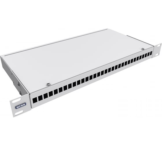Изображение товара Кросс оптический NTSS 19'' укомплектованный 1U, 32 порта SC/UPC, 9/125 мкм (сплошная панель, сплайс-кассета, пигтейлы, КДЗС, адаптеры) серый RAL 7035 NTSS-RFOB-1U-32-SC/U-9-SP1.5G0AY