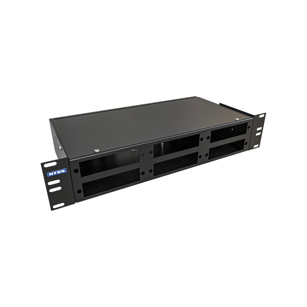 Кросс оптический NTSS 19'' укомплектованный 2U, 48 портов LC/UPC duplex, 50/125 мкм ОМ3 (планки, сплайс-кассета 3шт, пигтейлы, КДЗС, адаптеры) черный RAL 9005 NTSS-RFOB-2U-48-2LC/U-503-SP1.5G1AY-BL