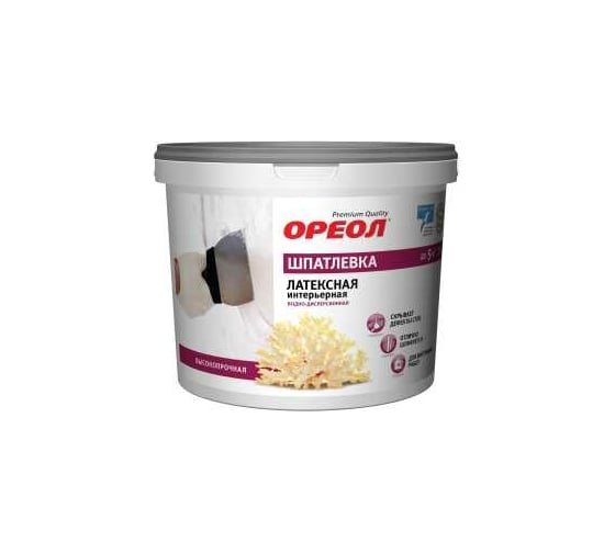 Изображение товара Интерьерная шпатлевка Ореол (водно-дисперсионная; латексная; 8 кг) 62363