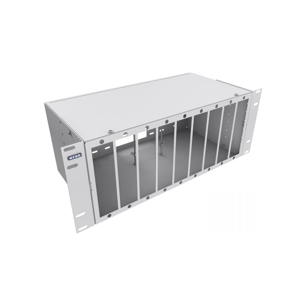 Кросс оптический NTSS 19'' укомплектованный 4U, 144 порта ST/UPC, 9/125 мкм (планки, сплайс-кассета 5шт, пигтейлы, КДЗС, адаптеры) серый RAL 7035 NTSS-RFOB-4U-144-ST/U-9-SP1.5G7AY