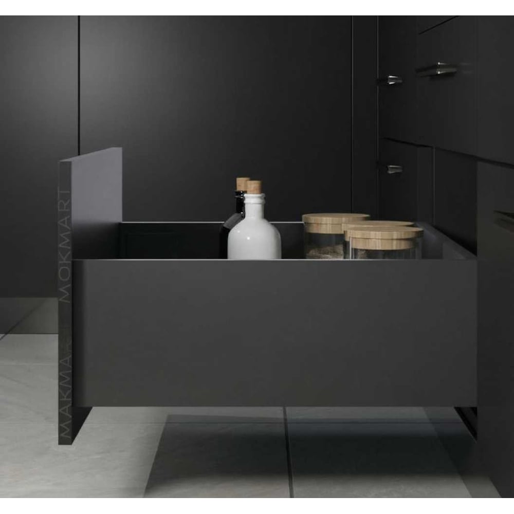 Комплект ящика MAKMART Некст/Next 3D_F Push H=238, L=500, отделка орион серый M-NXT.KFP.500.OG