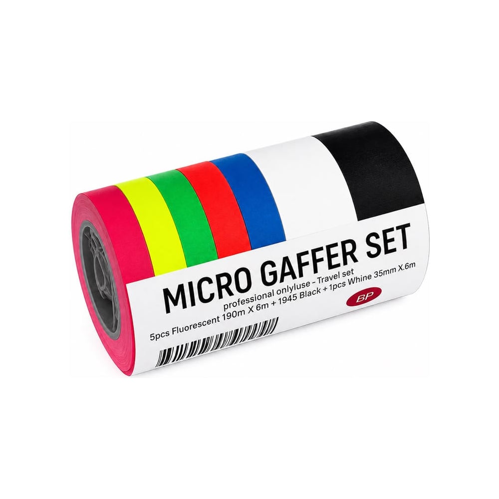 Клейкая лента DGTAPE TrueGaff - Гаффа тейп набор 5 шт. 10мм/6м и 2 шт. 25мм/6м - Micro gaffer set MGSET/BW