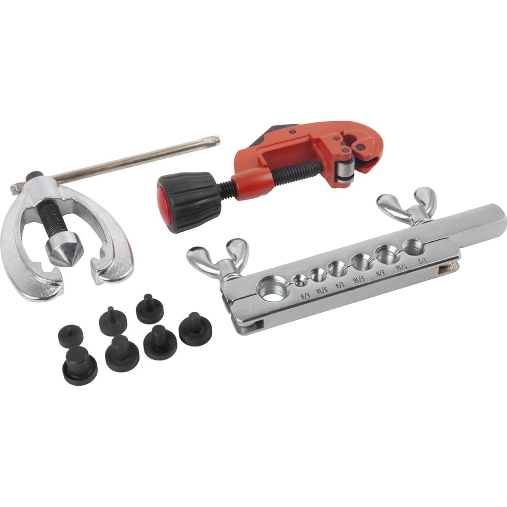 Изображение товара Профессиональный набор для развальцовки и резки труб WIEDERKRAFT 5/8 3/16 1/4 5/16 3/8 7/16