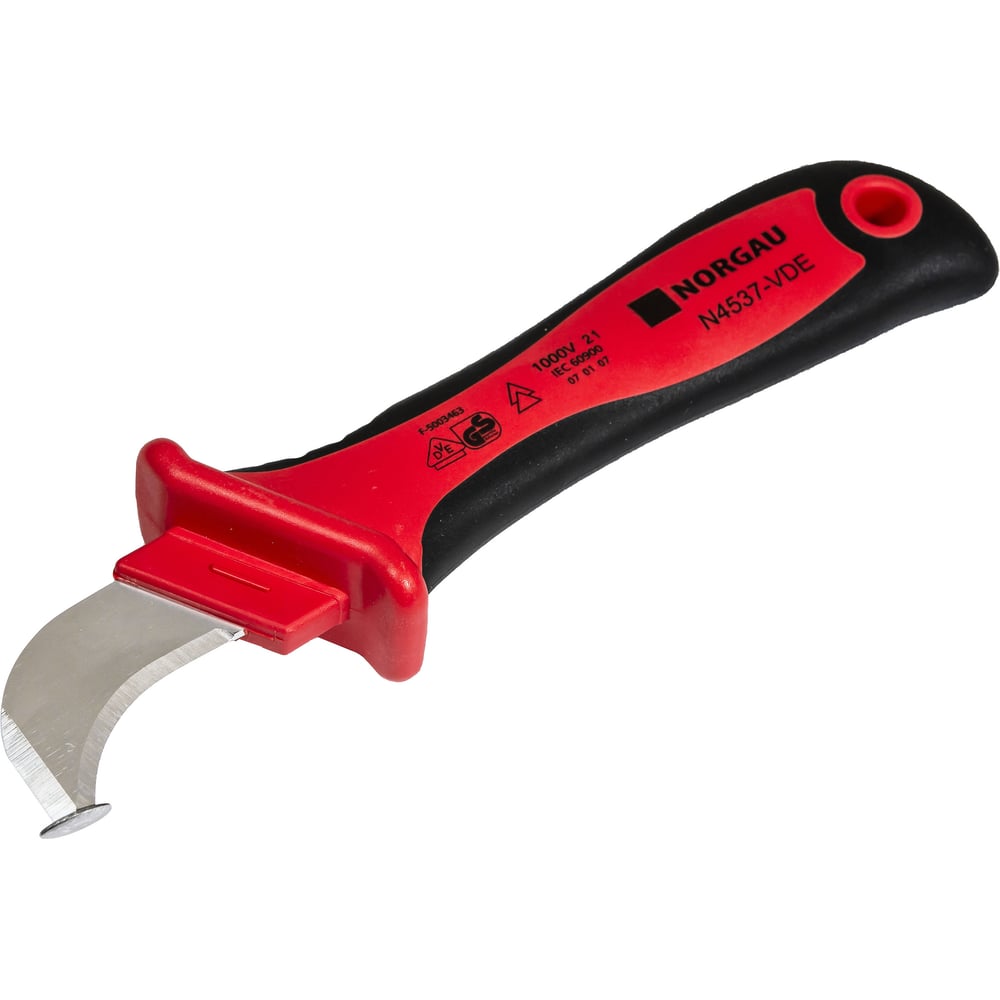 Изображение товара Нож NORGAU N4537-VDE с загнутым лезвием 215 мм для электроизоляции