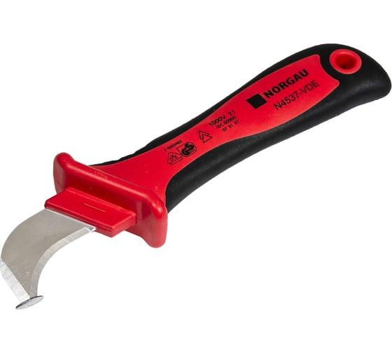 Изображение товара Нож NORGAU тип N4537-VDE с загнутым лезвием VDE, 215 мм 067367017