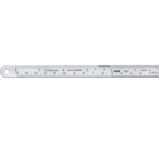 Изображение товара Линейка нержавеющая Vogel 200х13х0,5 дюйм/1мм обратная шкала 1011030020