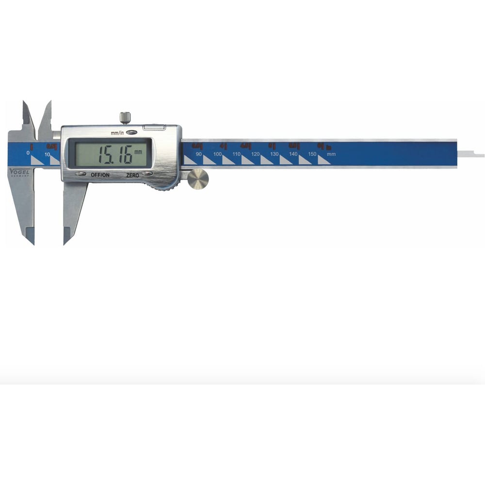 Штангенциркуль цифровой Vogel 0 ... 150 х 0.01 с глуб.,металл. корп.,с роликом с поверкой 202043-3 П