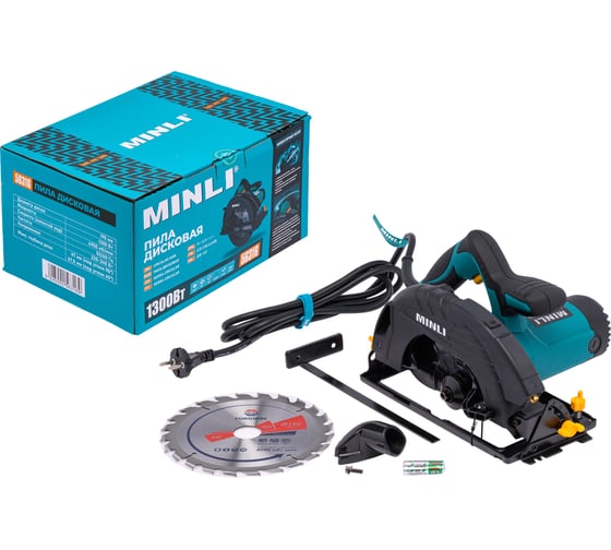 Изображение товара Циркулярная пила MINLI сетевая 190P30 1300Вт кор. / 56316