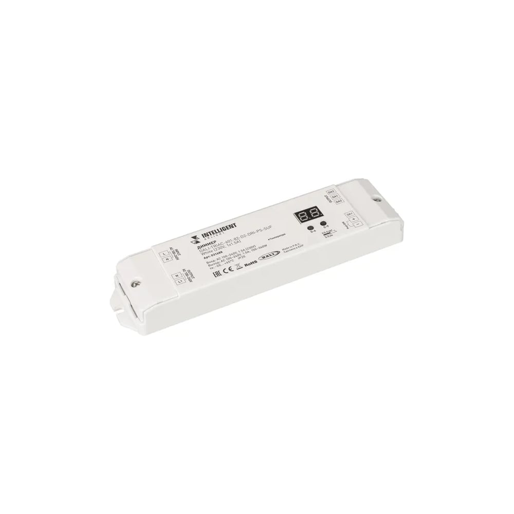 Изображение товара Диммер INTELLIGENT ARLIGHT DALI-TRIAC-601-82-D2-DRI-PS-SUF White IARL, IP20 Пластик, 1шт 031688