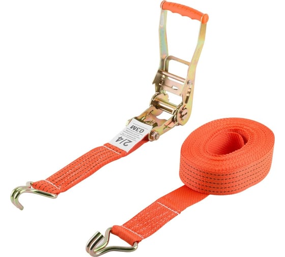 Изображение товара Ремень для крепления груза FIT храповый механизм 196 мм, лента 50 мм x 6 м, 2000/4000 кг 64920