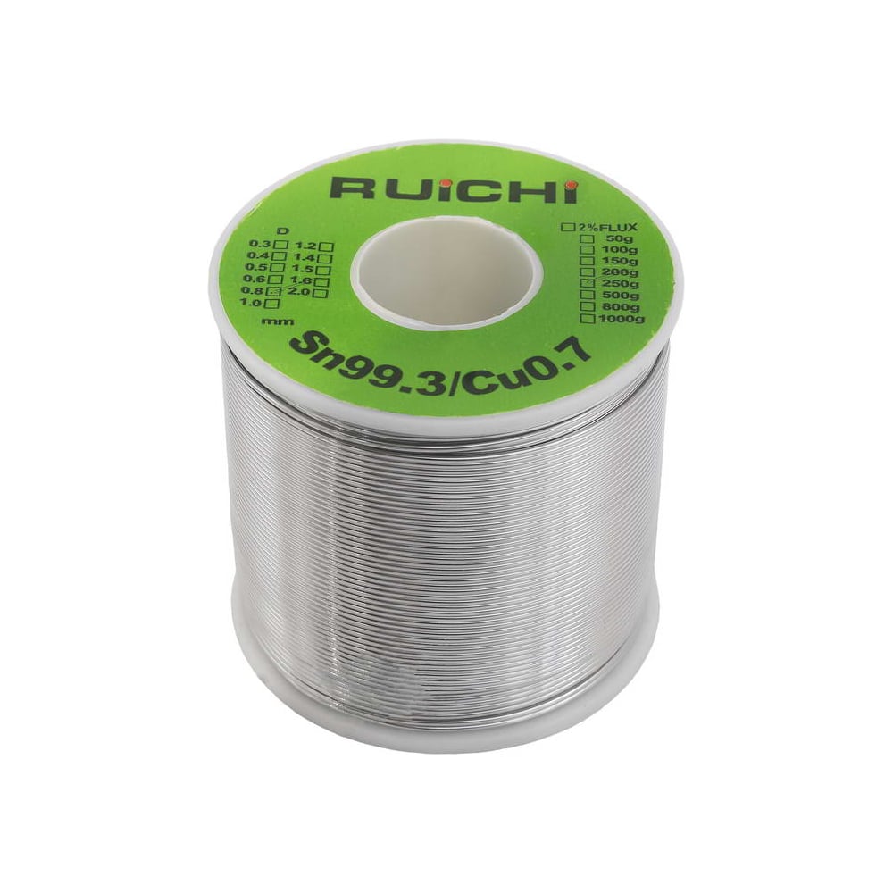 Припой RUICHI Sn99.3/Cu0.7 d0.8мм 250г 123495