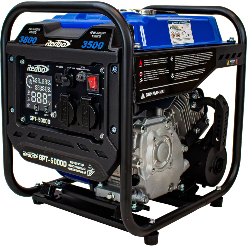 Изображение товара Инверторный бензиновый генератор Redbo GPT-5000D 3,8 кВт для дома и работы Изображение товара Инверторный бензиновый генератор Redbo GPT-5000D 3,8 кВт для дома и работы
