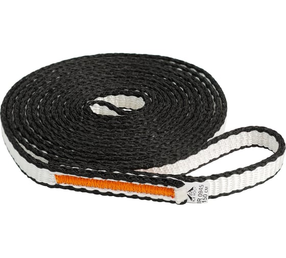 Изображение товара Петля ICE ROCK 0945.black IR 150 см, черно-белая, дайнема, шир. 10мм IR 0945.black