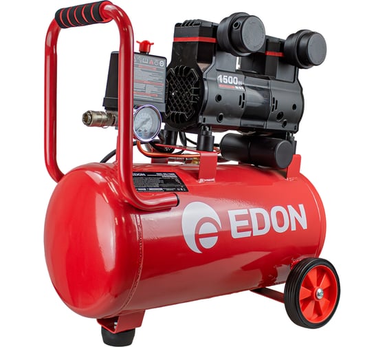 Изображение товара Компрессор безмасляный воздушный EDON NAC-25/1500 (1500 Вт, 105 л/мин, 25л) 51276
