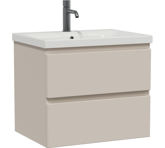 Изображение товара Тумба подвесная Sanstar Riana 50 с раковиной Moduo 50 (комплект) для ванной комнаты, cappuccino 518.1-1.4.1.КМОД