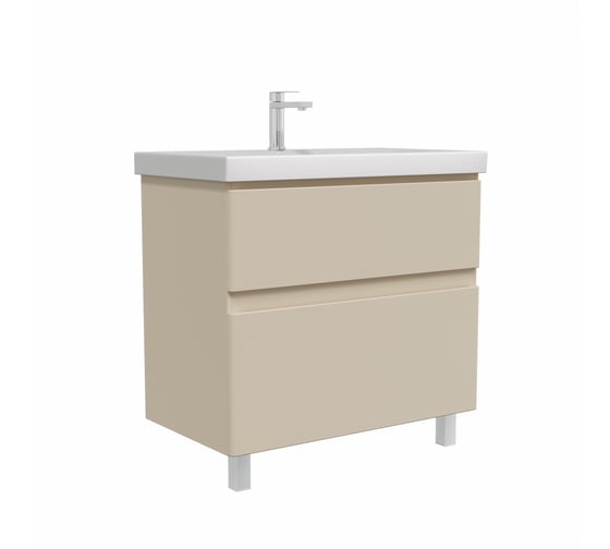 Изображение товара Тумба напольная Sanstar Riana 80 с раковиной Moduo 80 (комплект) для ванной комнаты, cappuccino 556.1-1.4.1.КМОД