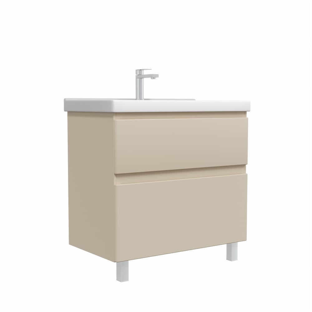 Тумба напольная Sanstar Riana 80 с раковиной Фест 80 (комплект) для ванной комнаты, cappuccino 556.1-1.4.1.КФЕС