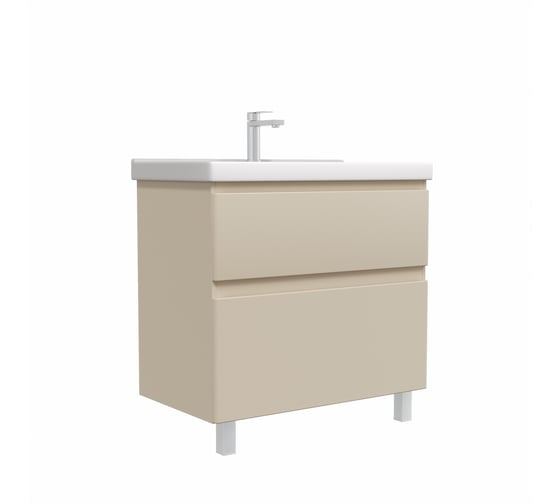 Изображение товара Тумба напольная Sanstar Riana 80 с раковиной Фест 80 (комплект) для ванной комнаты, cappuccino 556.1-1.4.1.КФЕС