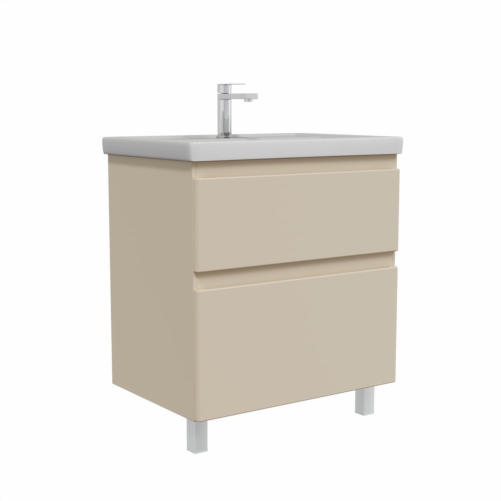 Тумба напольная Sanstar Riana 70 с раковиной Фостер 70 (комплект) для ванной комнаты, cappuccino 555.1-1.4.1.КФОС