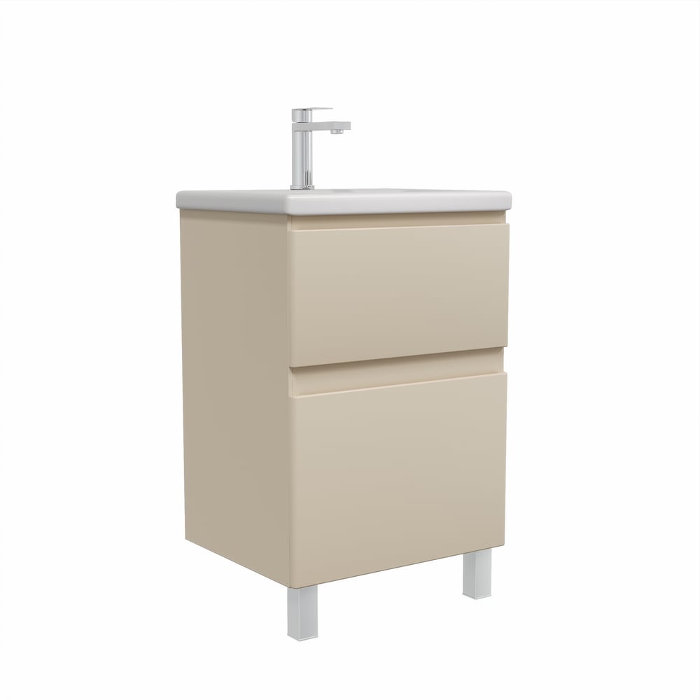 Тумба напольная Sanstar Riana 50 с раковиной Moduo 50 (комплект) для ванной комнаты, cappuccino 553.1-1.4.1.КМОД