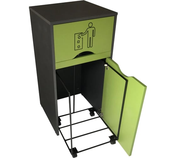 Изображение товара Мусорный контейнер для фудкорта Оди 1000 цвет киви - графит 5190003UOKG