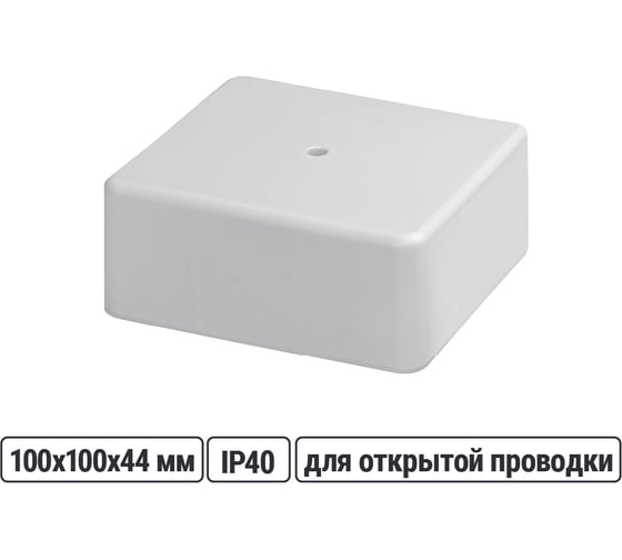 Изображение товара Коробка распределительная TDM ELECTRIC 100х100х44 ОП белая, IP40 SQ1401-0909