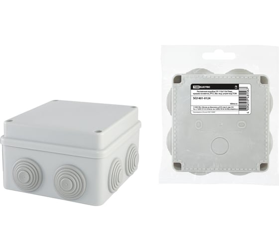 Изображение товара Коробка распределительная TDM ELECTRIC 110х110х70мм, крышка на винтах, IP55, 8 входов SQ1401-0124