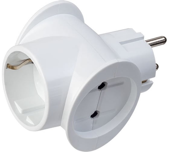 Изображение товара Сетевой разветвитель-тройник Perfeo RU POWER 3 гнезда, 16А, 1 гнездо с заземлением, 2 гнезда без заземления 30015499