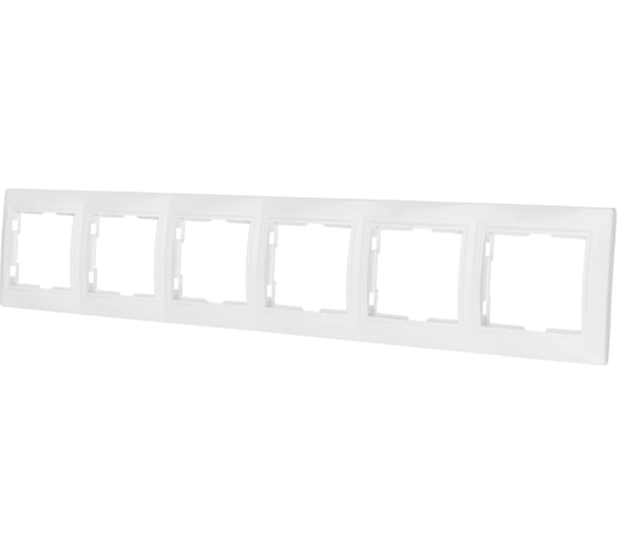 Изображение товара 6-постовая рамка TDM ELECTRIC горизонтальная, белая Таймыр SQ1814-0035