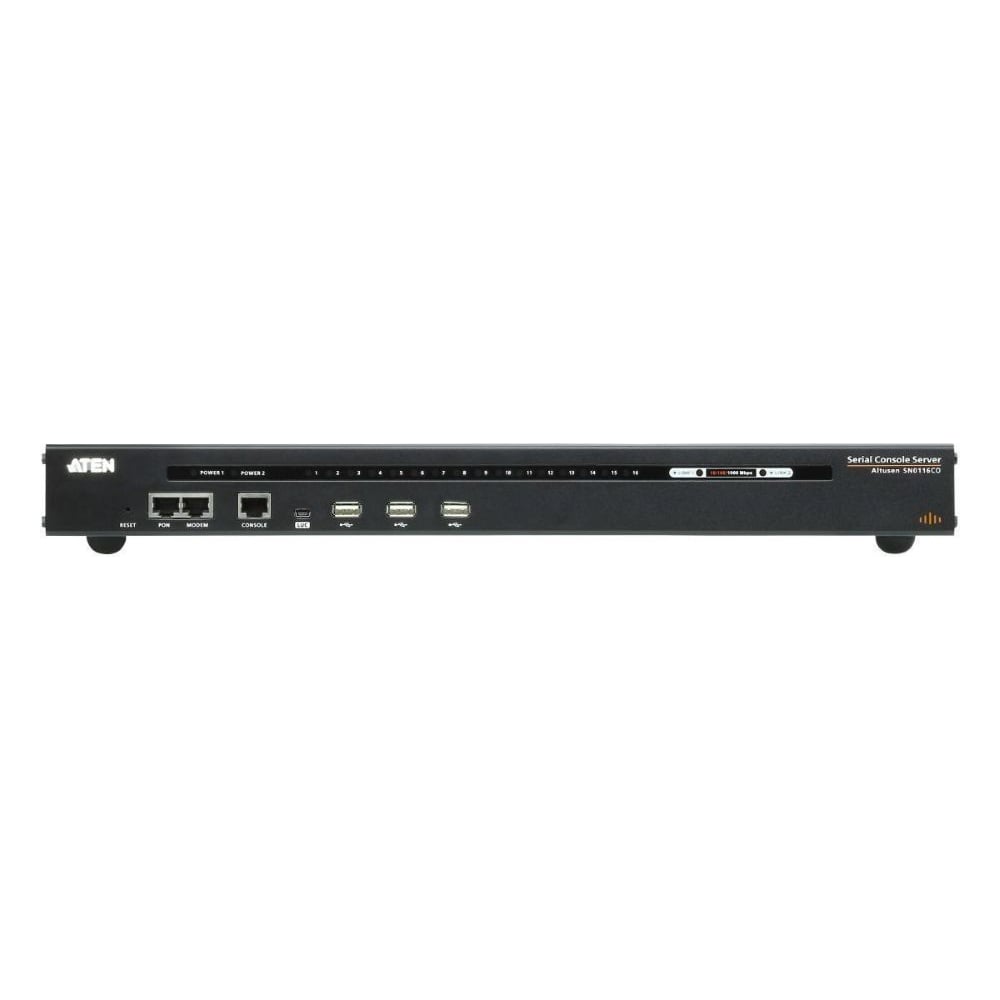 Изображение товара Консольный сервер ATEN 16 портов, RS232, 2xLAN RJ45, 2xIEC C14, лок.конс:RJ45+LUC(miniUSB), доп.порты:3xUSB A;RJ45(modem); PON, режимы:C SN0116CO-AXA-G Изображение товара Консольный сервер ATEN 16 портов, RS232, 2xLAN RJ45, 2xIEC C14, лок.конс:RJ45+LUC(miniUSB), доп.порты:3xUSB A;RJ45(modem); PON, режимы:C SN0116CO-AXA-G