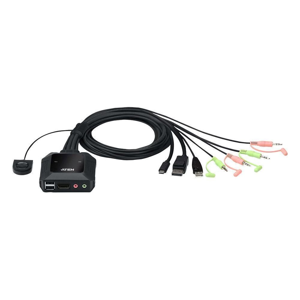 Переключатель KVM ATEN 2-портовый USB-C DisplayPort гибридный CS52DP-AT